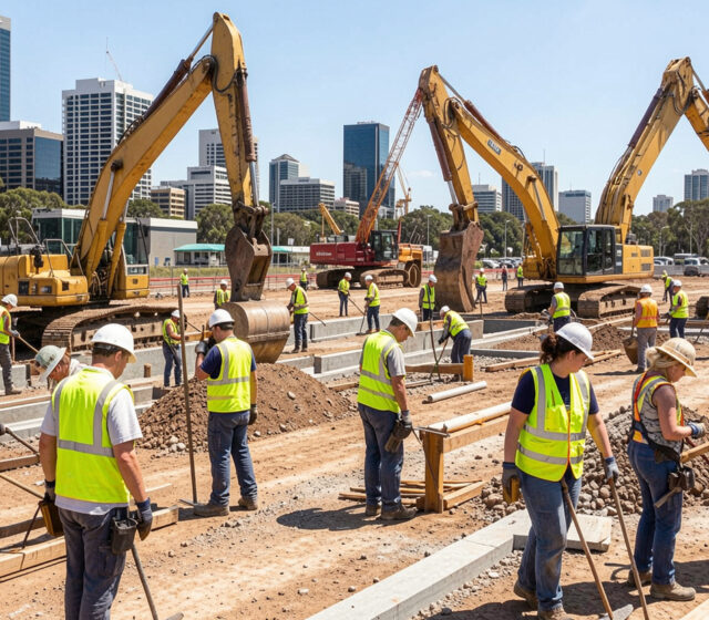 An iceberg, a ripple, and a wave: construction on the move